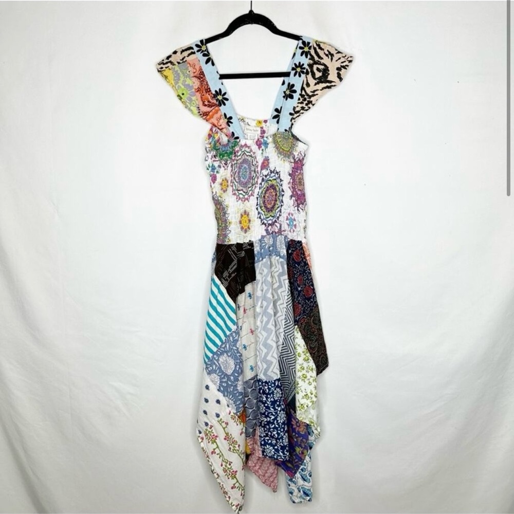 NWOT ASHLEY TAYLOR cotton Bohemian Patchwork Dress One Size quilted - Picture 7 of 7